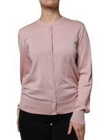 Dolce & Gabbana Cardigan en Laine Rose avec Boutons