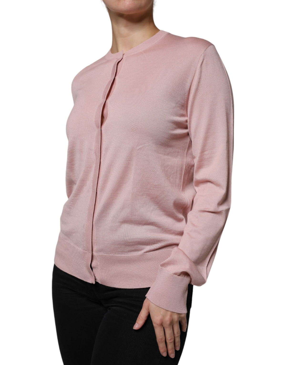 Dolce & Gabbana Cardigan en Laine Rose avec Boutons