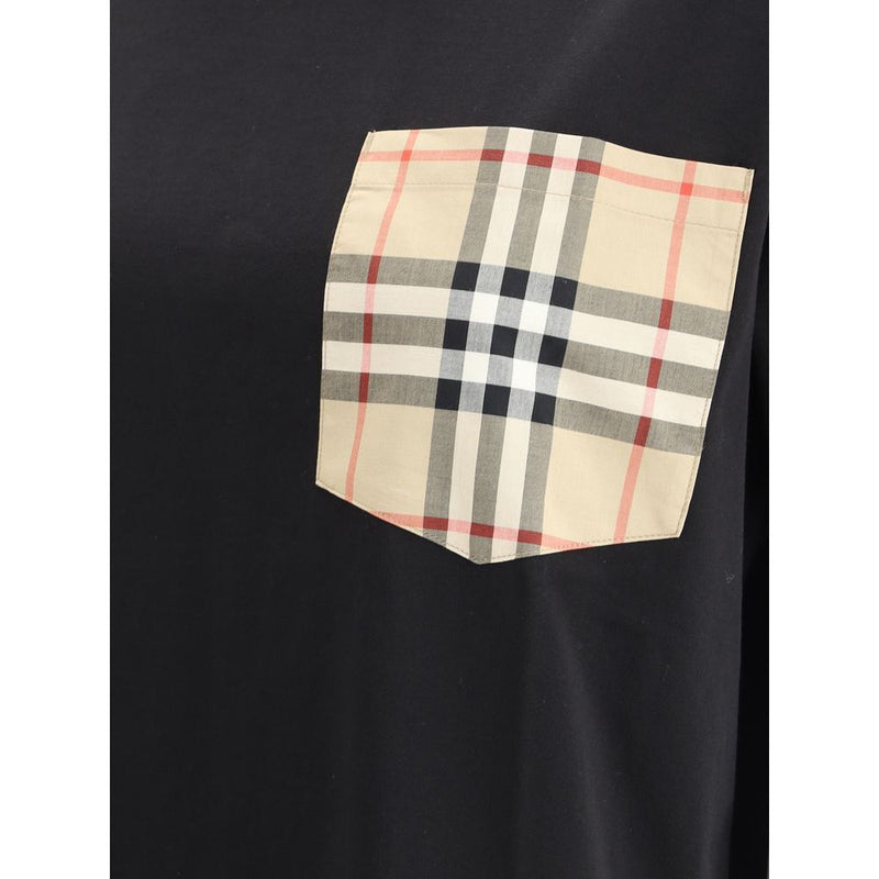 T-shirt Oversized Burberry Archive Check Pocket en Coton