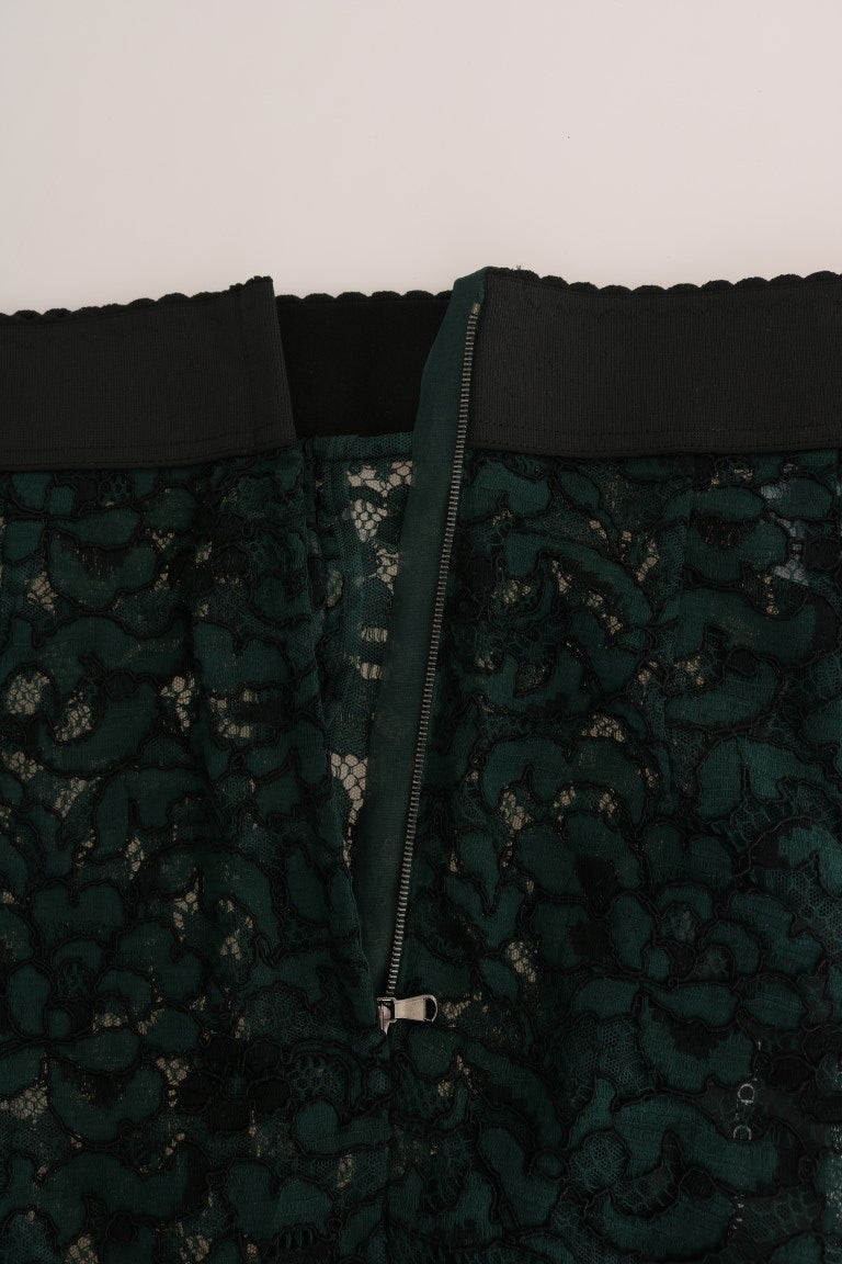 Leggings en dentelle florale verte Dolce &amp; Gabbana
