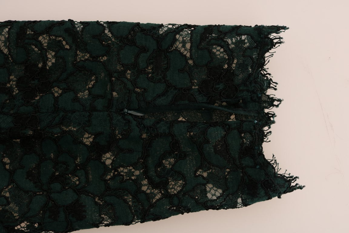 Leggings en dentelle florale verte Dolce &amp; Gabbana