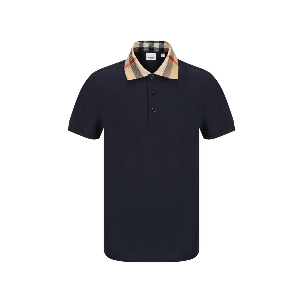 Polo en coton bleu de Burberry