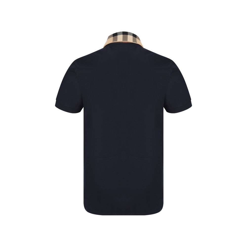 Polo en coton bleu de Burberry