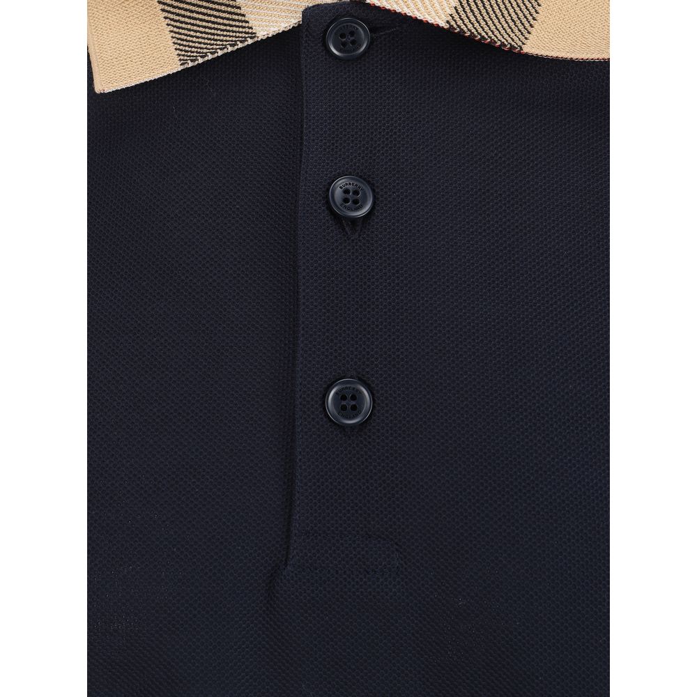 Polo en coton bleu de Burberry