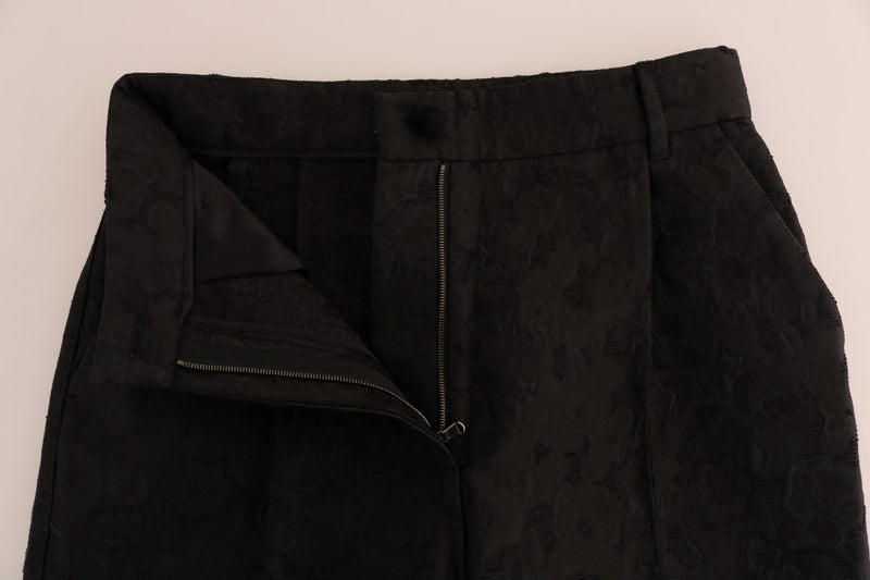 Pantalon Capri Dolce &amp; Gabbana en brocart floral noir