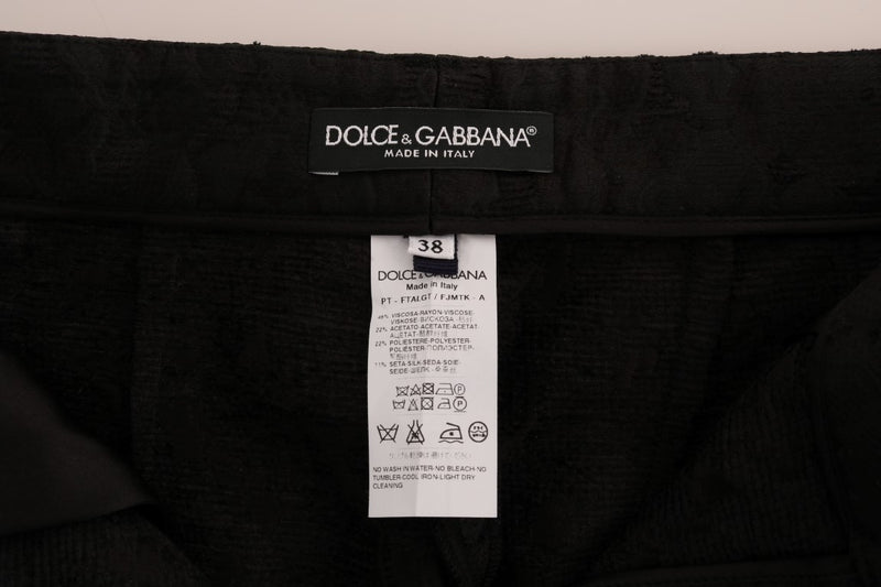 Pantalon Capri Dolce &amp; Gabbana en brocart floral noir