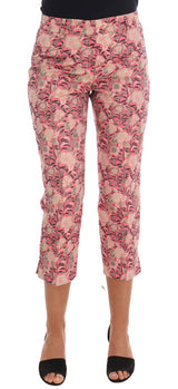 Pantalon Capri Dolce &amp; Gabbana en brocart floral rose