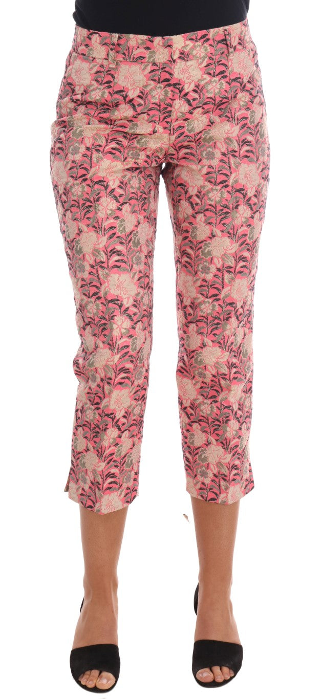 Pantalon Capri Dolce &amp; Gabbana en brocart floral rose