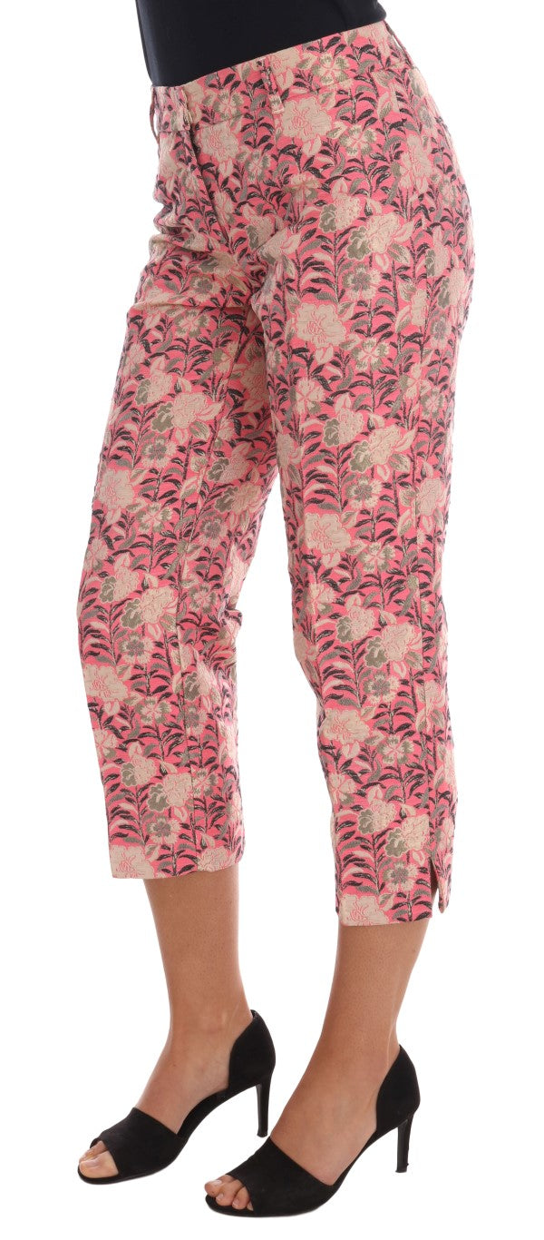 Pantalon Capri Dolce &amp; Gabbana en brocart floral rose