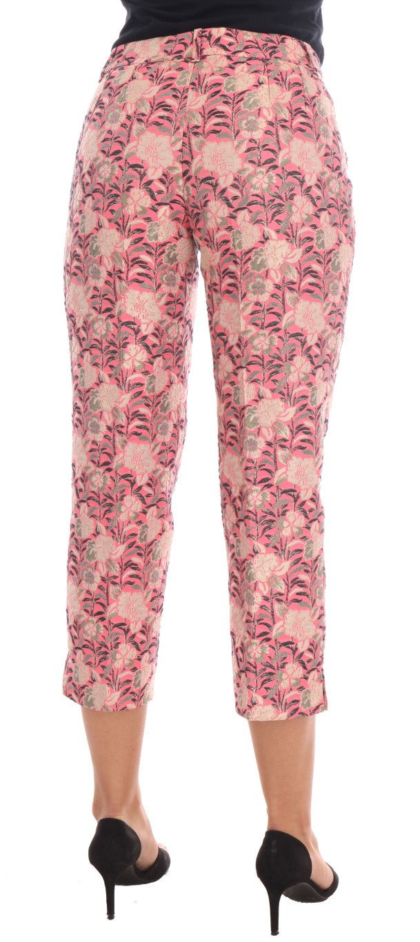 Pantalon Capri Dolce &amp; Gabbana en brocart floral rose