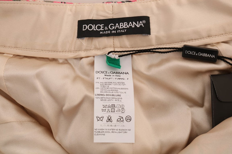 Pantalon Capri Dolce &amp; Gabbana en brocart floral rose