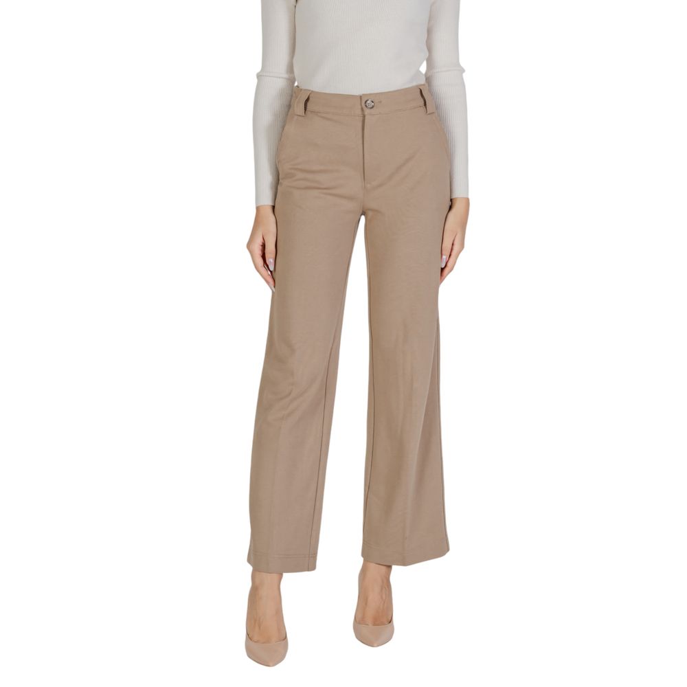 Street One Beige Viscose Pant - Elegant Cigarette Trousers