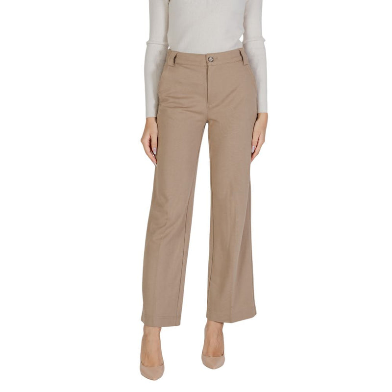 Street One Beige Viscose Pant - Elegant Cigarette Trousers