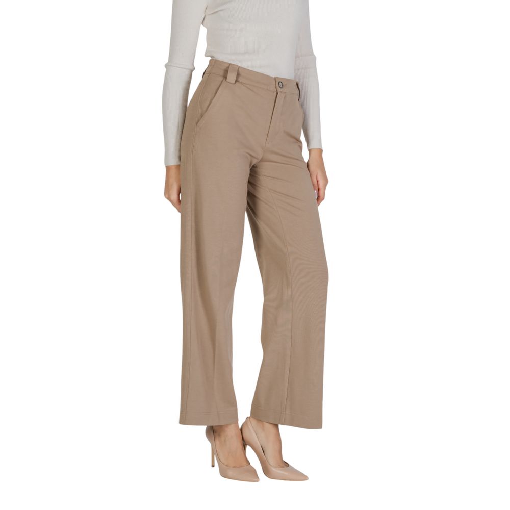 Street One Beige Viscose Pant - Elegant Cigarette Trousers