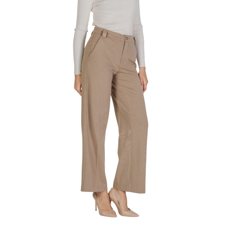 Street One Beige Viscose Pant - Elegant Cigarette Trousers