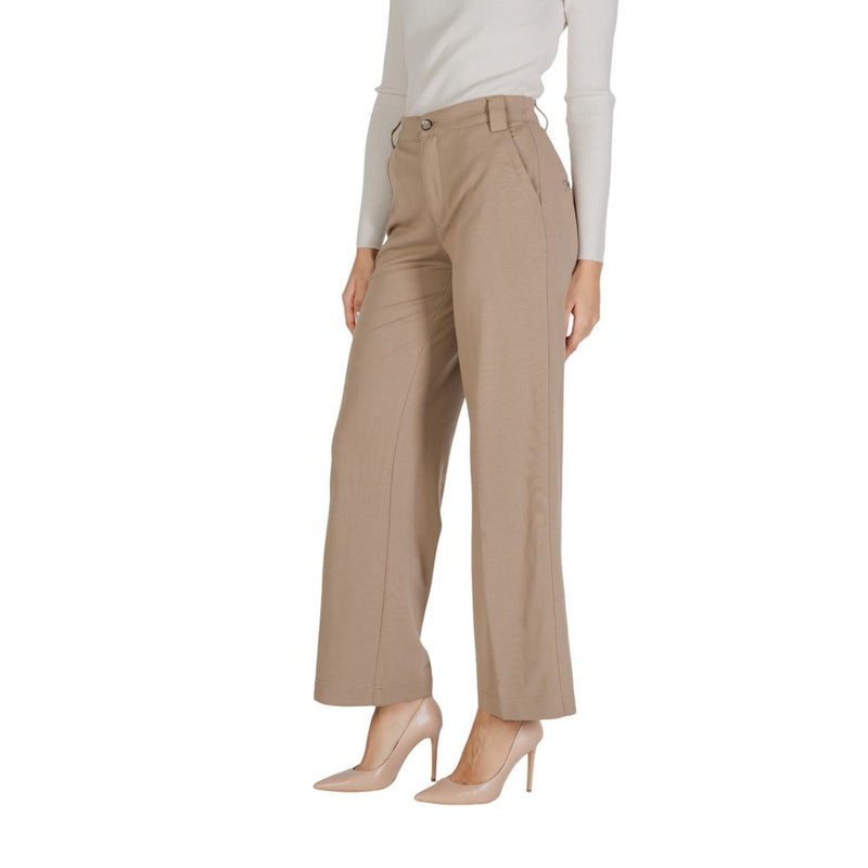 Street One Beige Viscose Pant - Elegant Cigarette Trousers