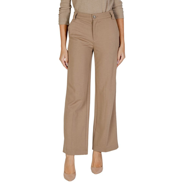 Street One Beige Viscose Pant - Elegant Cigarette Trousers