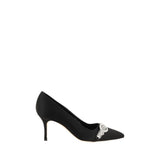 Manolo Blahnik Black Asapump Satin Pumps - Élégance et Confort