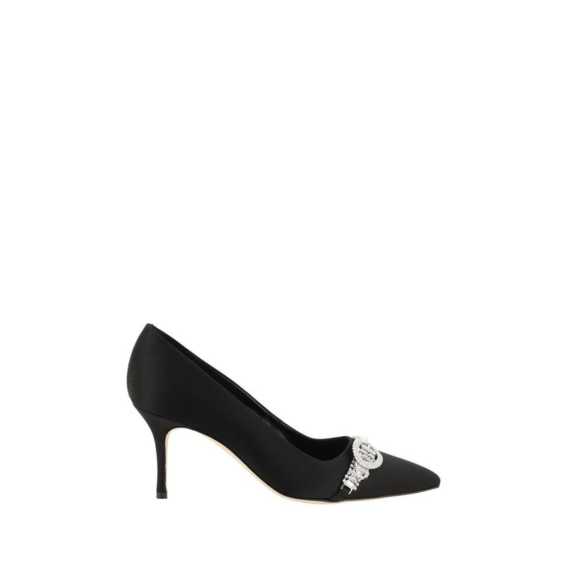 Manolo Blahnik Black Asapump Satin Pumps - Elegant Footwear