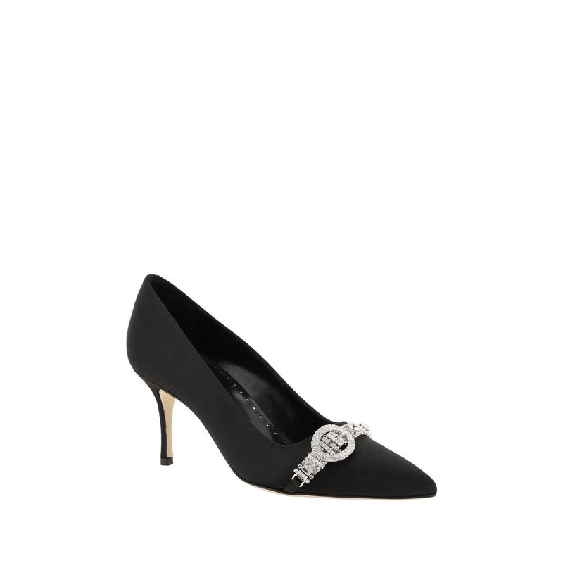 Manolo Blahnik Black Asapump Satin Pumps - Elegant Footwear