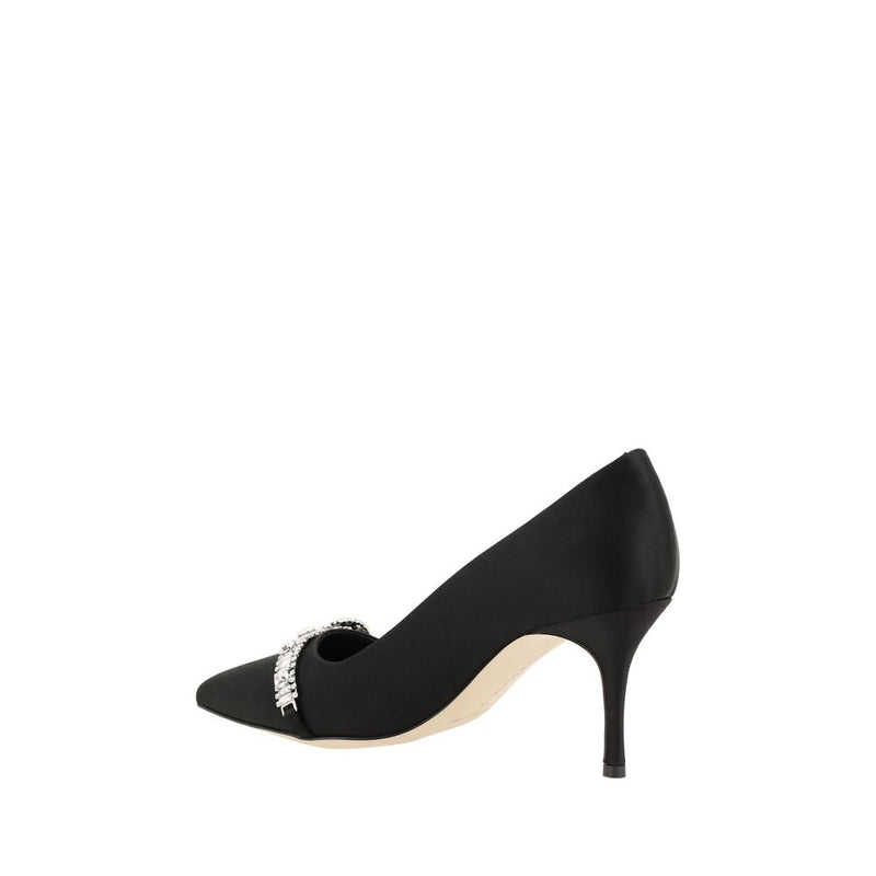 Manolo Blahnik Black Asapump Satin Pumps - Elegant Footwear
