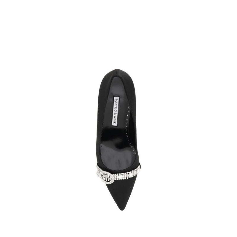 Manolo Blahnik Black Asapump Satin Pumps - Elegant Footwear