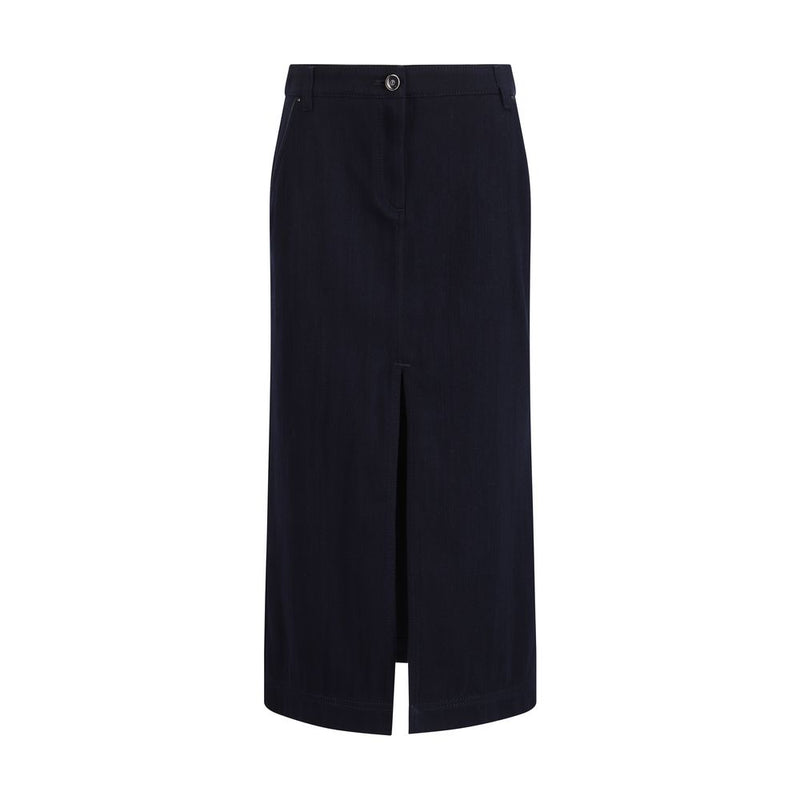 Giorgio Armani Blue Cotton Midi Skirt - Elegant & Versatile