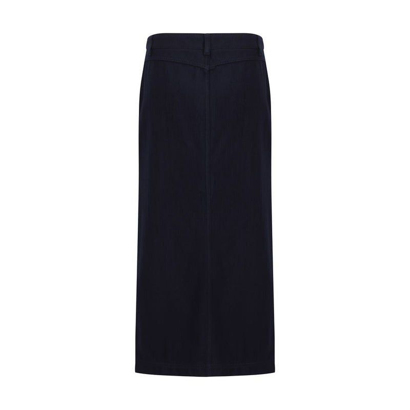 Giorgio Armani Blue Cotton Midi Skirt - Elegant & Versatile