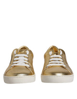 Dolce & Gabbana Gold Leather Logo London Men Sneakers