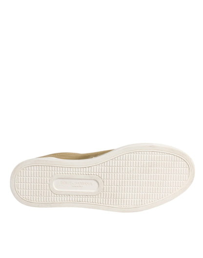 Sneakers London en cuir doré avec logo pour homme de Dolce & Gabbana