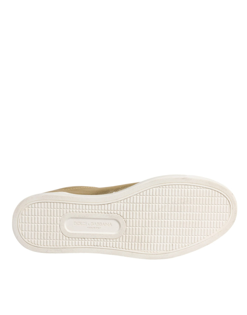Dolce & Gabbana Gold Leather Logo London Men Sneakers
