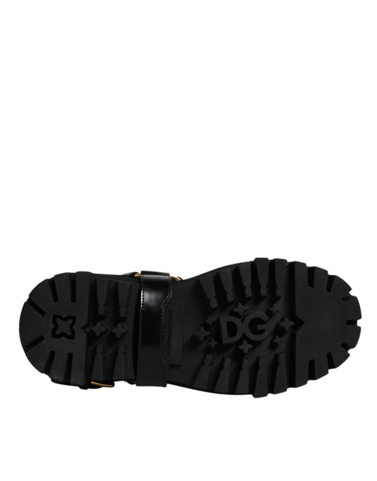 Dolce & Gabbana Black Leather Slip On Stretch Trekking Boots