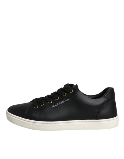 Dolce & Gabbana zwarte leren London sneakers met logo
