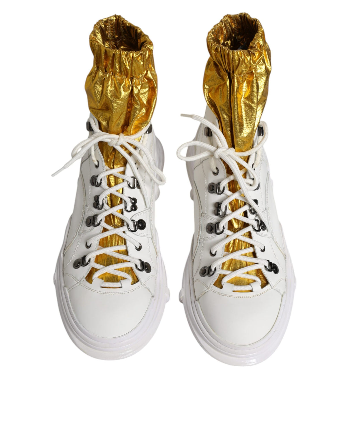 Dolce & Gabbana White Nylon Galileo High Top Sneakers