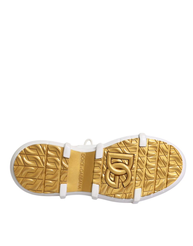 Dolce & Gabbana White Nylon Galileo High Top Sneakers