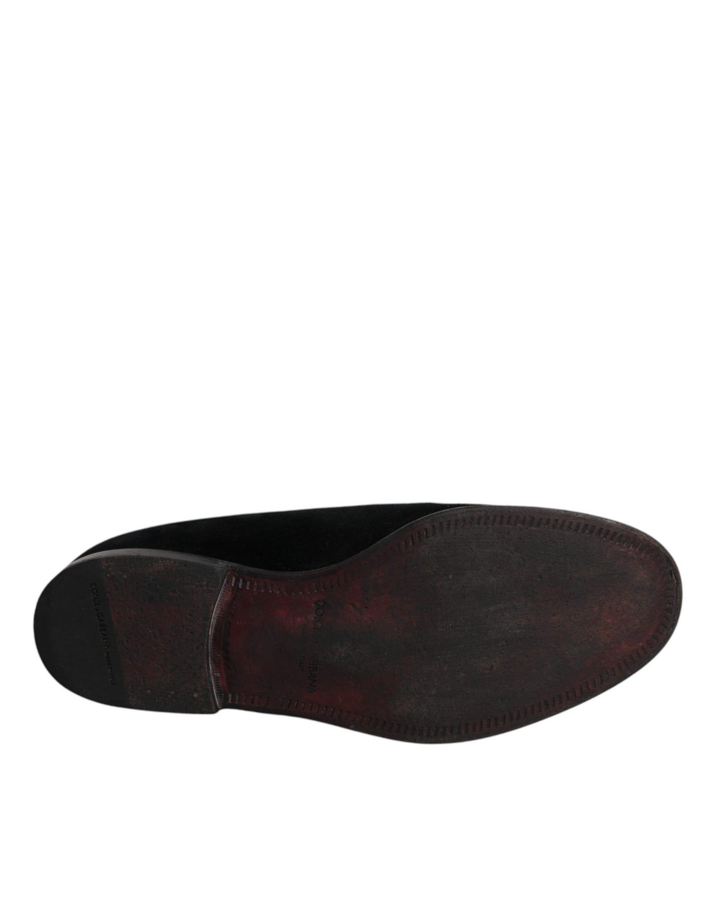 Dolce & Gabbana Zwarte Vlerenleren Slippers Formele Herenschoenen