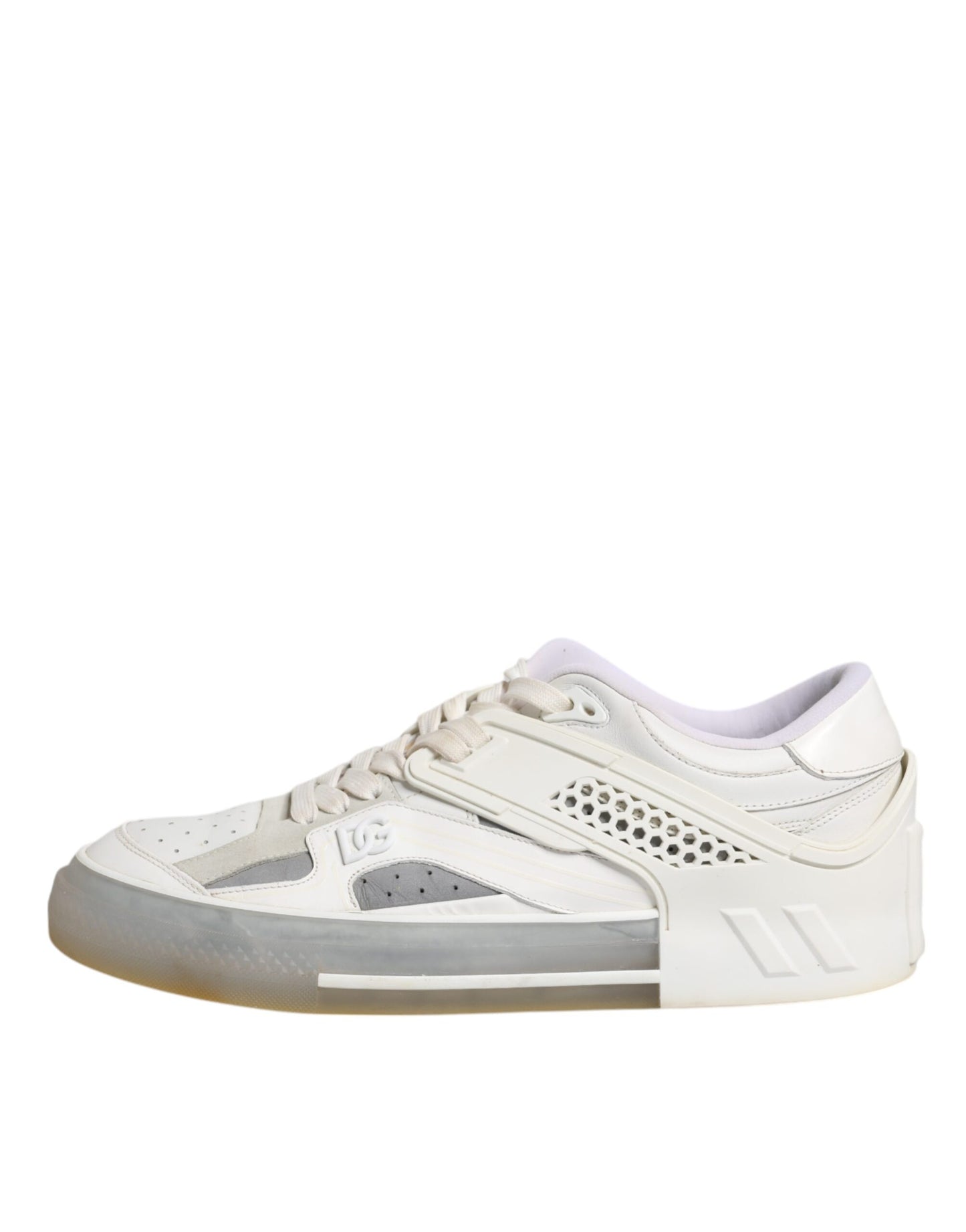 Sneakers Dolce & Gabbana blanches avec logo DG, modèle CUSTOM 2.Zero.