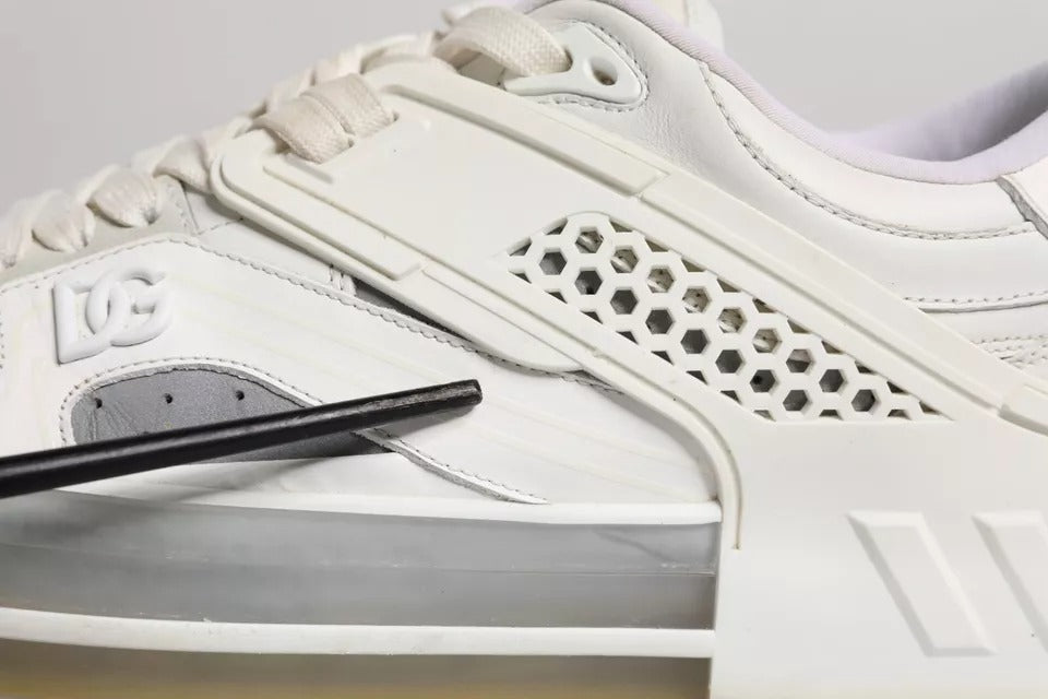 Sneakers Dolce & Gabbana blanches avec logo DG, modèle CUSTOM 2.Zero.