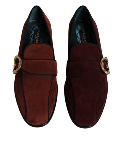Dolce & Gabbana Bordeaux suède loafers, formele herenschoenen.