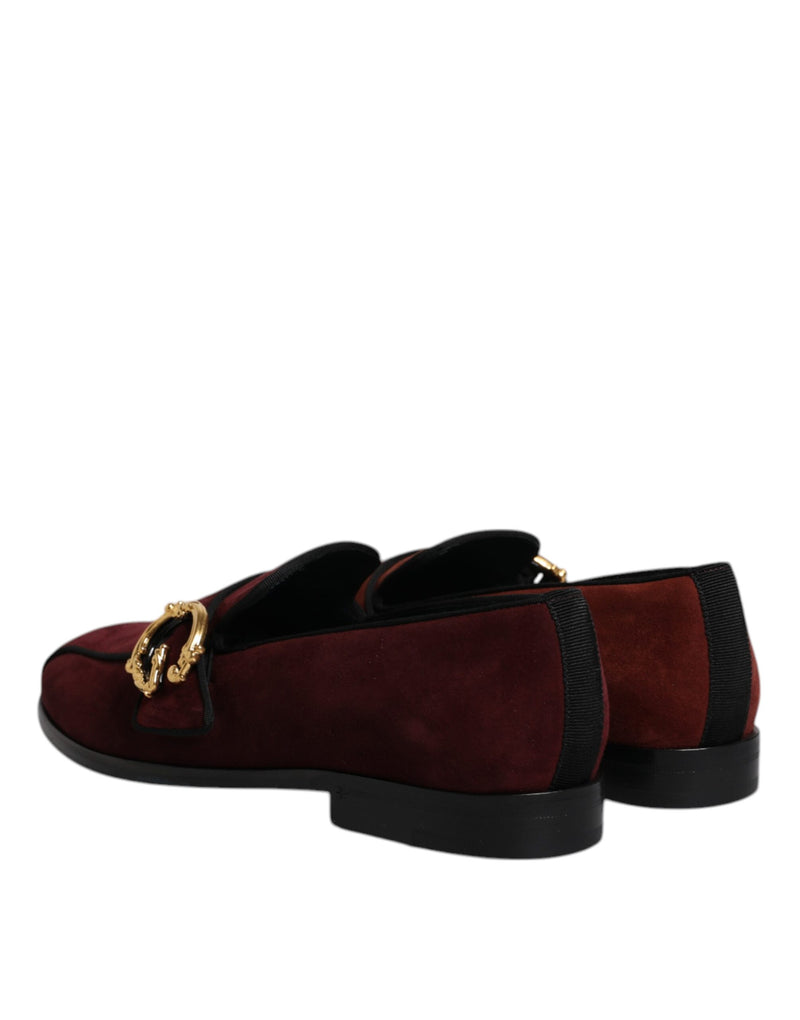 Dolce & Gabbana Bordeaux Suede Loafers - Chaussures Élégantes pour Hommes