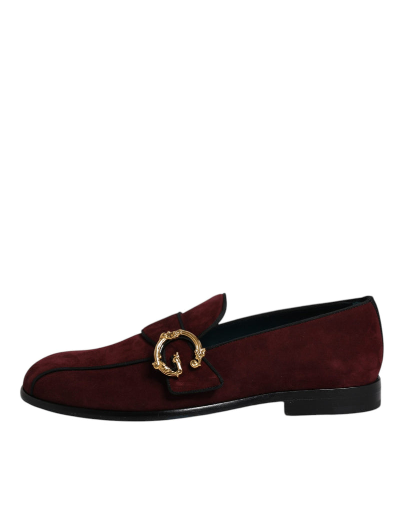 Dolce & Gabbana Bordeaux Suede Loafers - Chaussures Élégantes pour Hommes