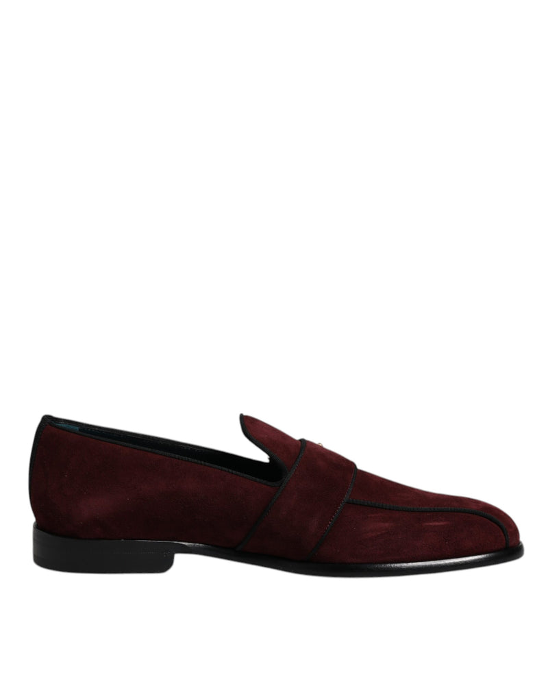 Dolce & Gabbana Bordeaux Suede Loafers - Chaussures Élégantes pour Hommes