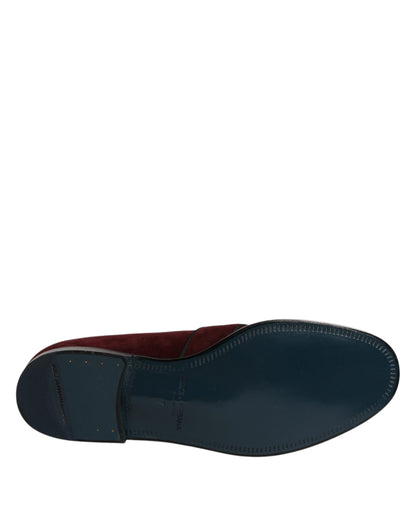 Dolce & Gabbana Bordeaux suède loafers, formele herenschoenen.