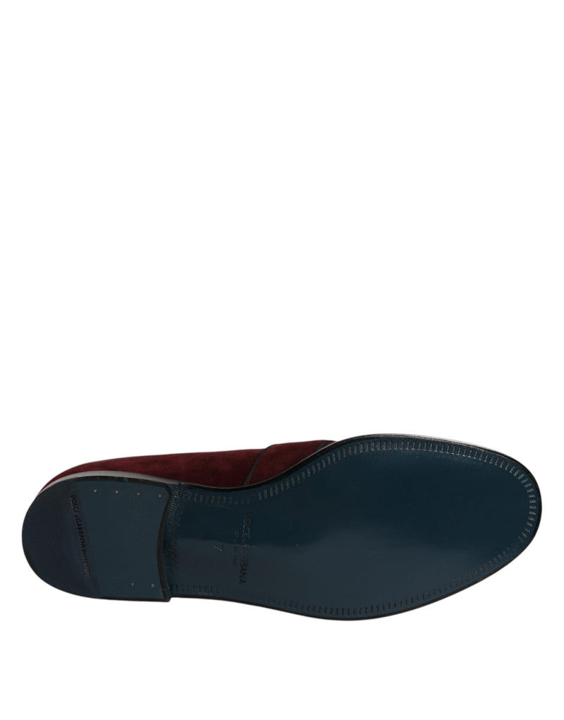 Dolce & Gabbana Bordeaux Suede Loafers - Chaussures Élégantes pour Hommes