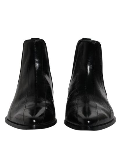 Bottines Chelsea en cuir noir pour homme de Dolce & Gabbana
