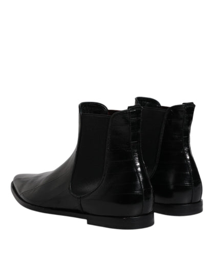 Bottines Chelsea en cuir noir pour homme de Dolce & Gabbana