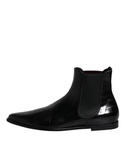 Bottines Chelsea en cuir noir pour homme de Dolce & Gabbana