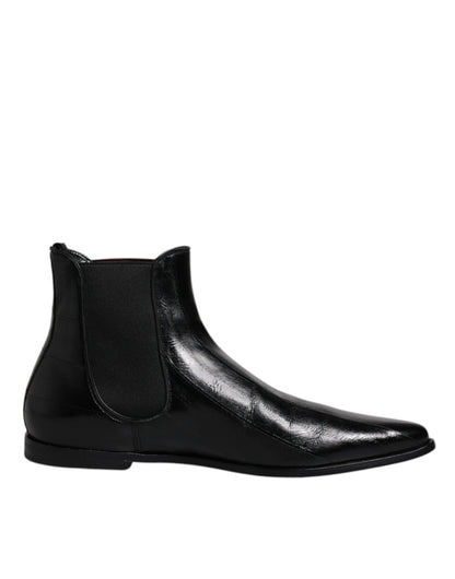 Bottines Chelsea en cuir noir pour homme de Dolce & Gabbana