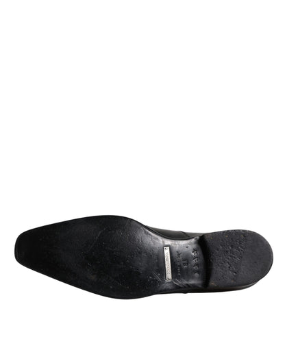 Dolce & Gabbana leren derbieschoenen voor heren in het zwart, formele schoenen.