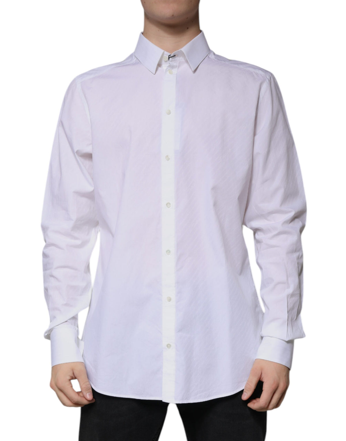 Chemise de ville à manches longues MARTINI en coton blanc de Dolce &amp; Gabbana
